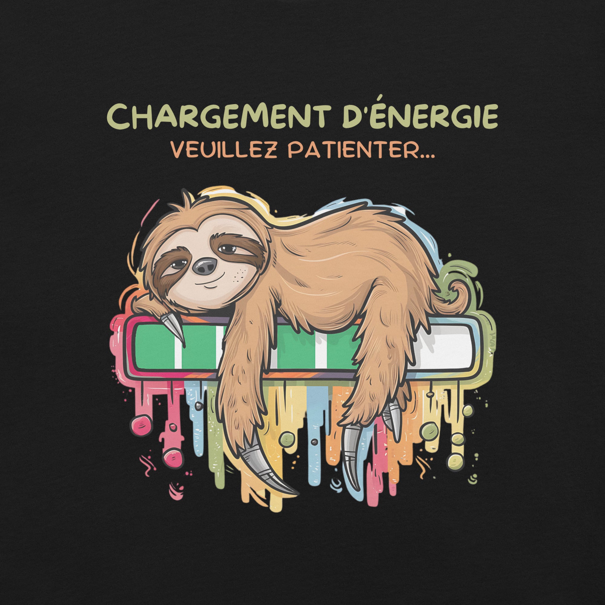 T-shirt unisexe Chargement D'Énergie Paresseux