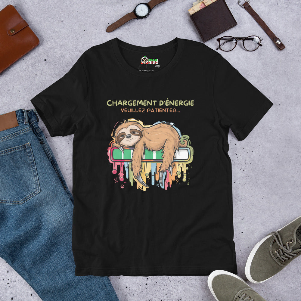 T-shirt unisexe Chargement D'Énergie Paresseux