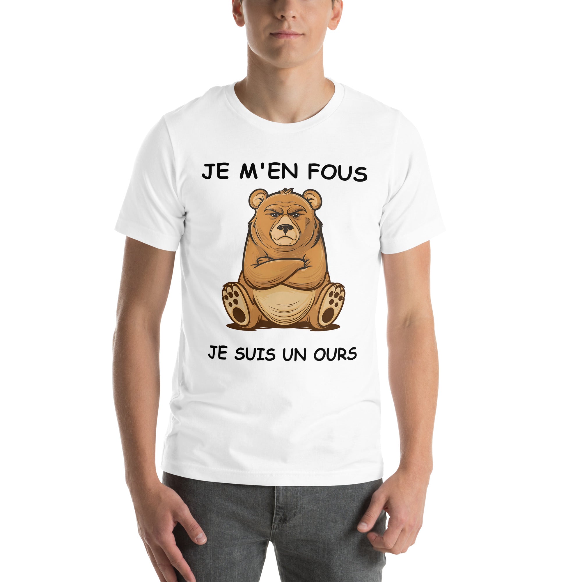 T-shirt unisexe Je M'en Fous Je Suis Un Ours