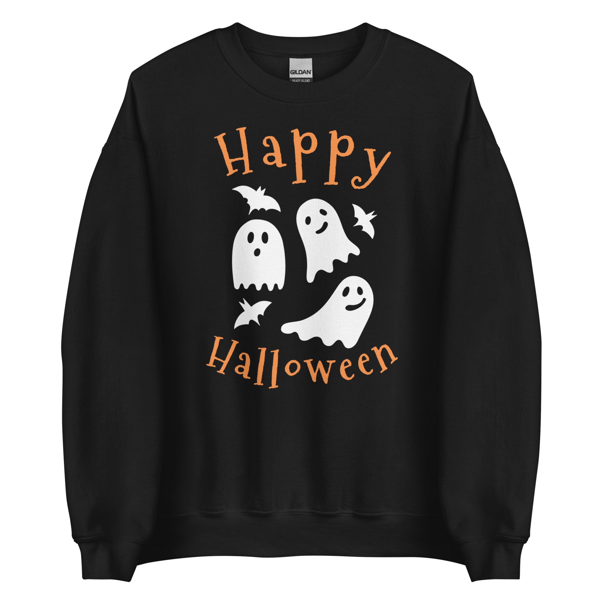 Sweat Unisexe Happy Halloween Fantômes et Chauves-Souris