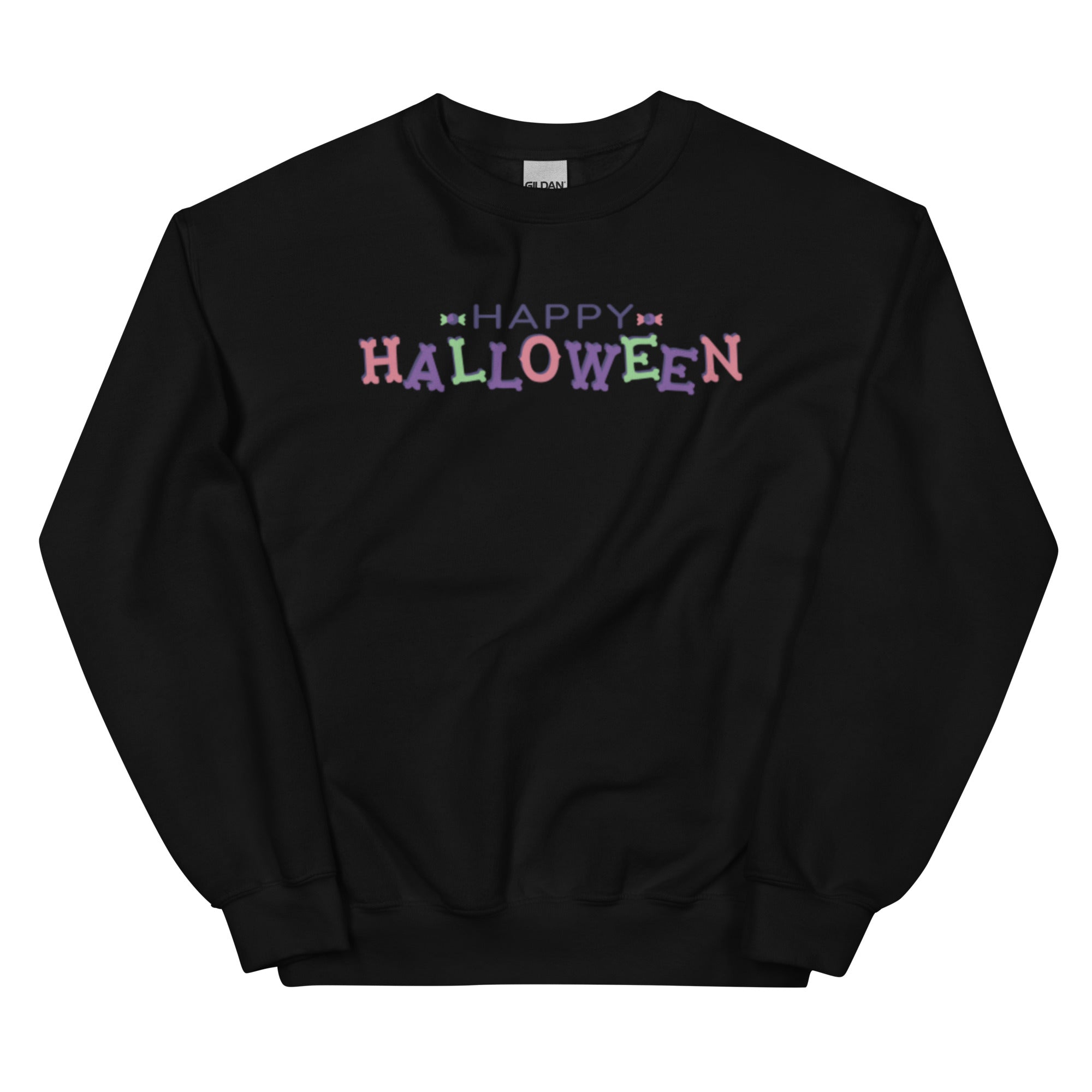 Sweat Unisexe à Col Rond Happy Halloween couleurs