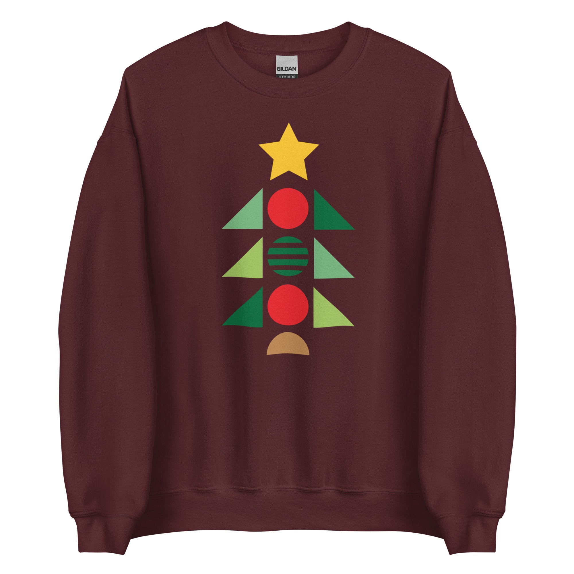 Sweat Unisexe à Col Rond Sapin de Noël Minimaliste