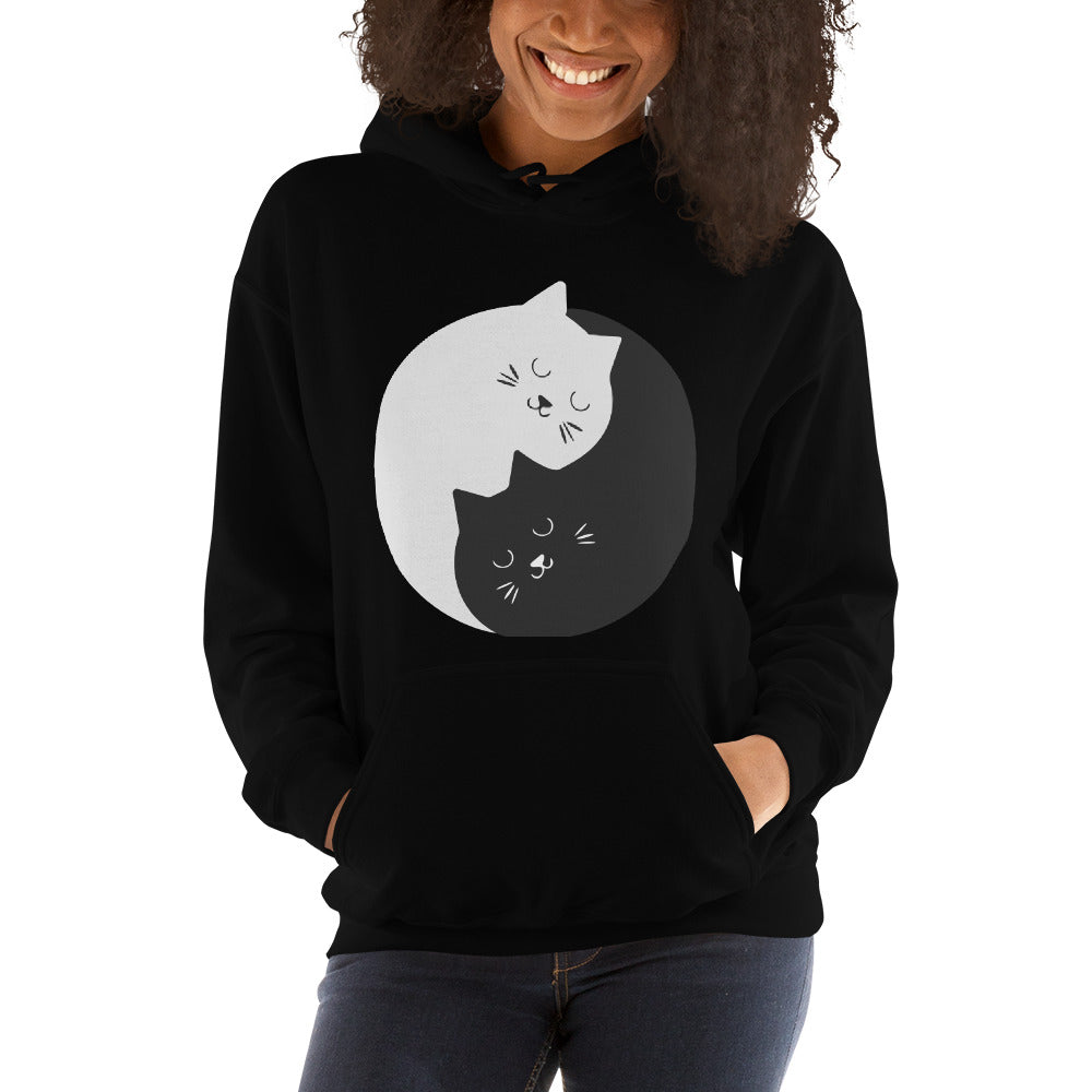 Sweat à capuche CHATS ENLACÉS Ying Yang