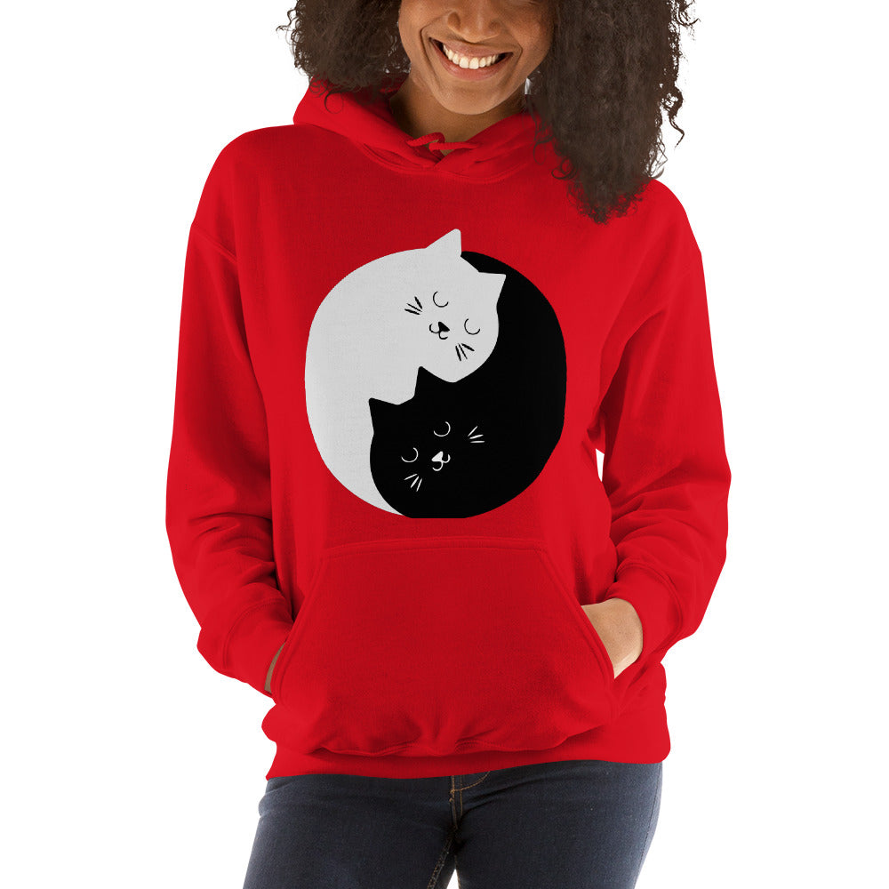 Sweat à capuche CHATS ENLACÉS Ying Yang