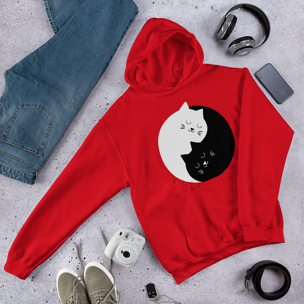 Sweat à capuche CHATS ENLACÉS Ying Yang