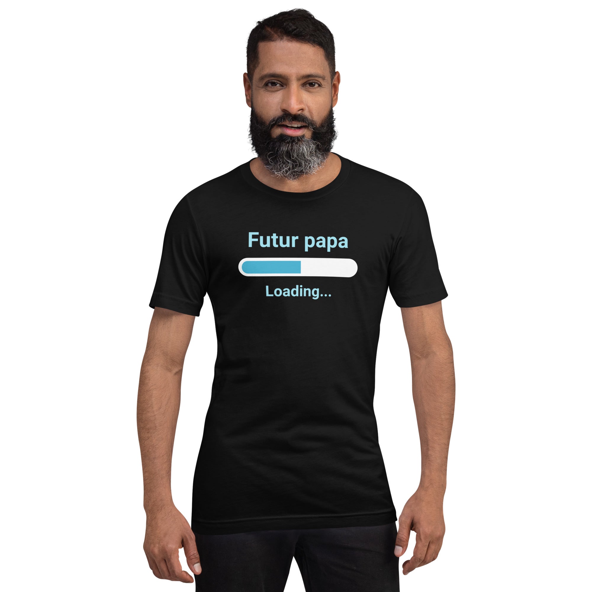 T-shirt unisexe Futur Papa loading (Lettrage clair)