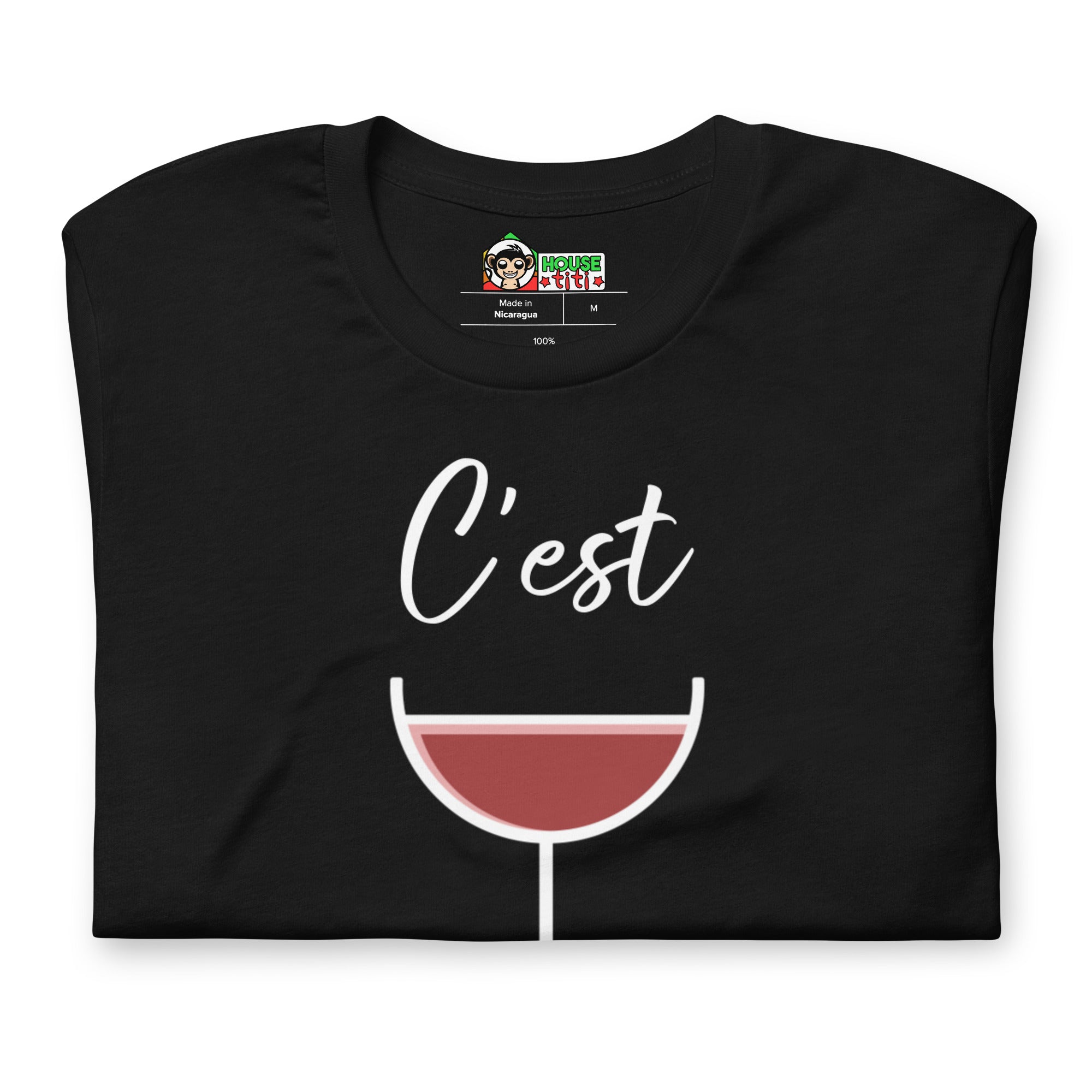 T-shirt unisexe C'est VINdredi (Lettrage blanc)