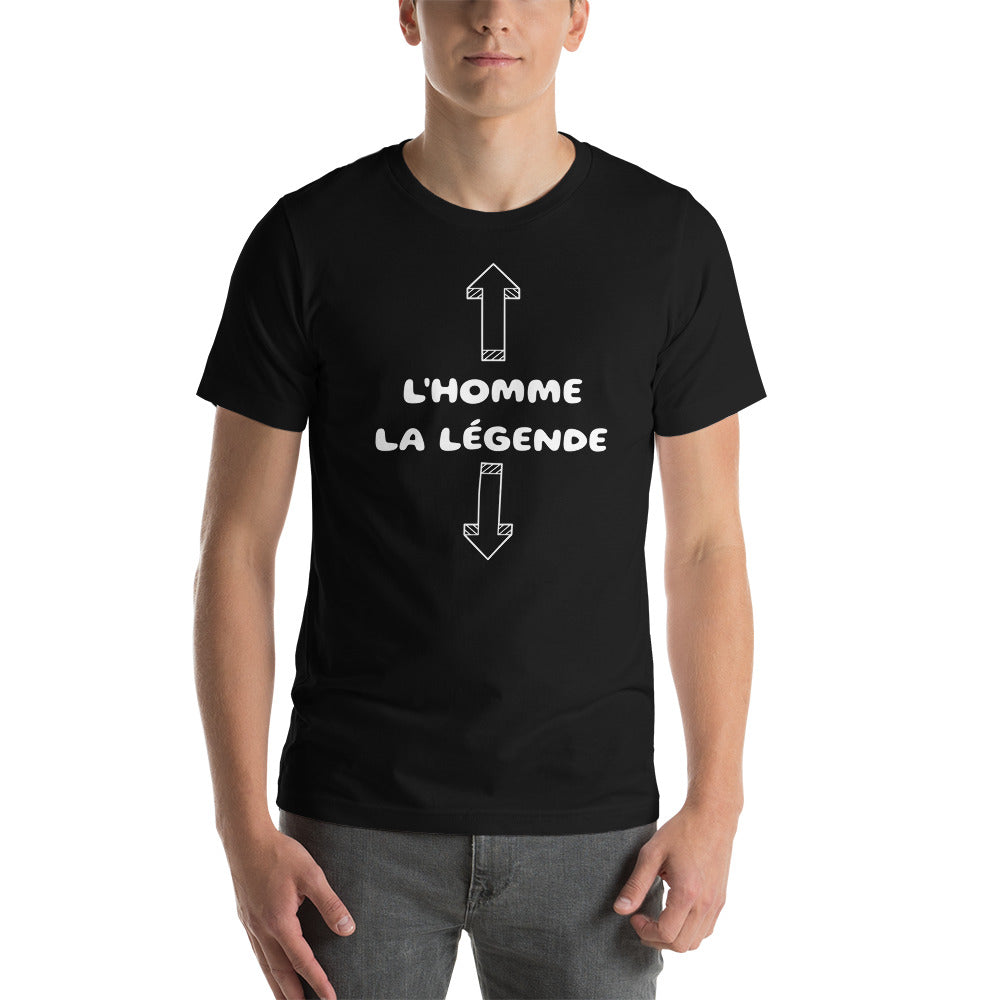 T-shirt unisexe L'homme La légende Lettrage clair