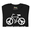 T-shirt unisexe Peace and Vélo (Lettrage clair)