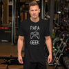 T-shirt unisexe Papa Geek (Lettrage blanc)