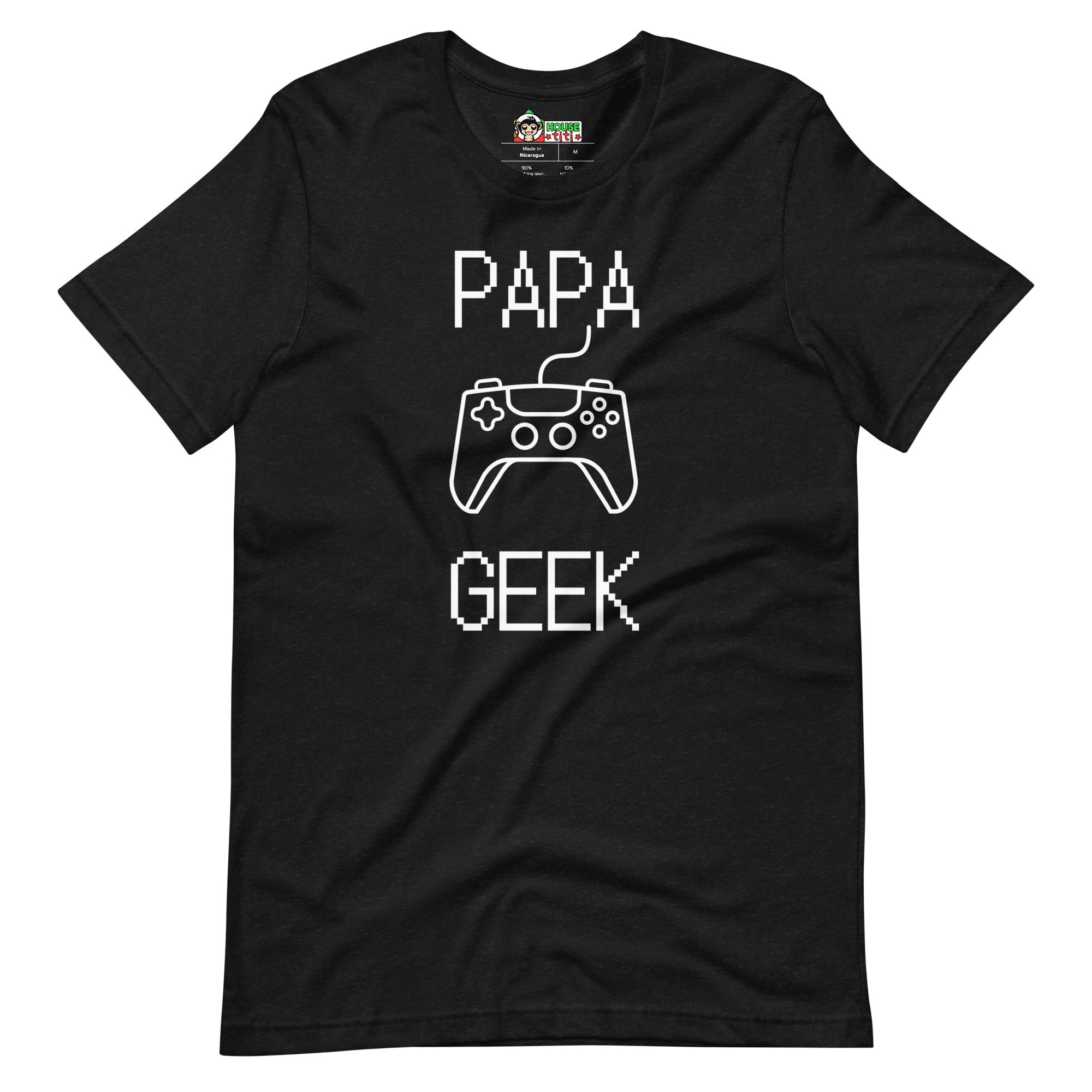 T-shirt unisexe Papa Geek (Lettrage blanc)