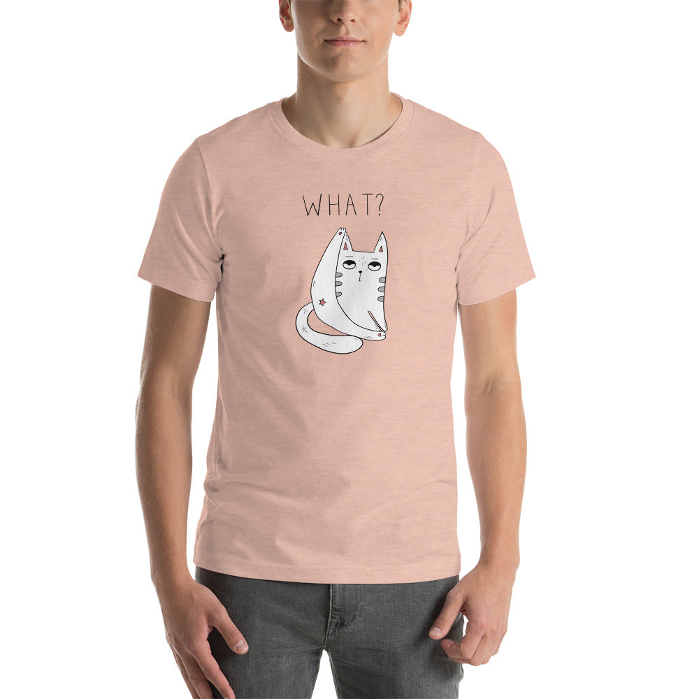 T-shirt Cat What Unisexe à Manches Courtes