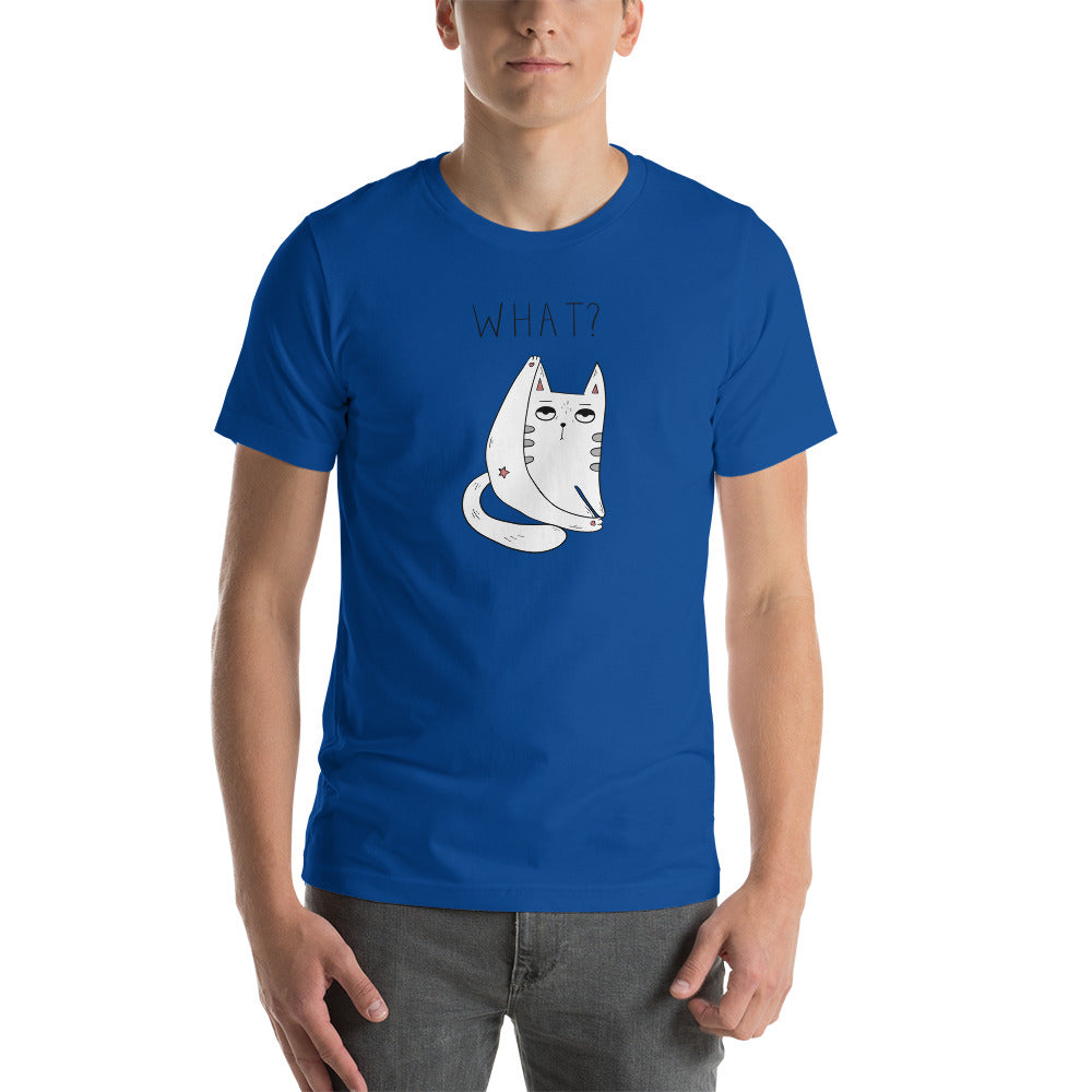 T-shirt Cat What Unisexe à Manches Courtes