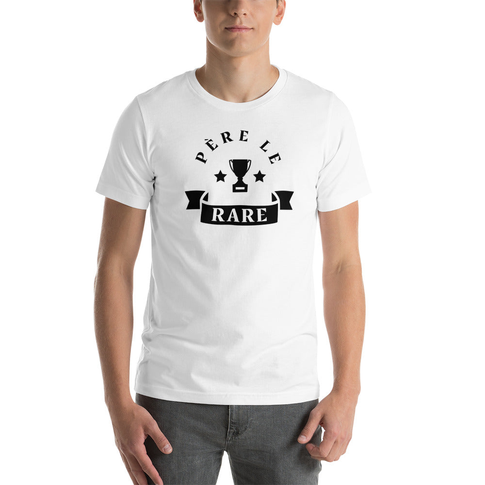 T-shirt unisexe Père le Rare (Lettrage noir)