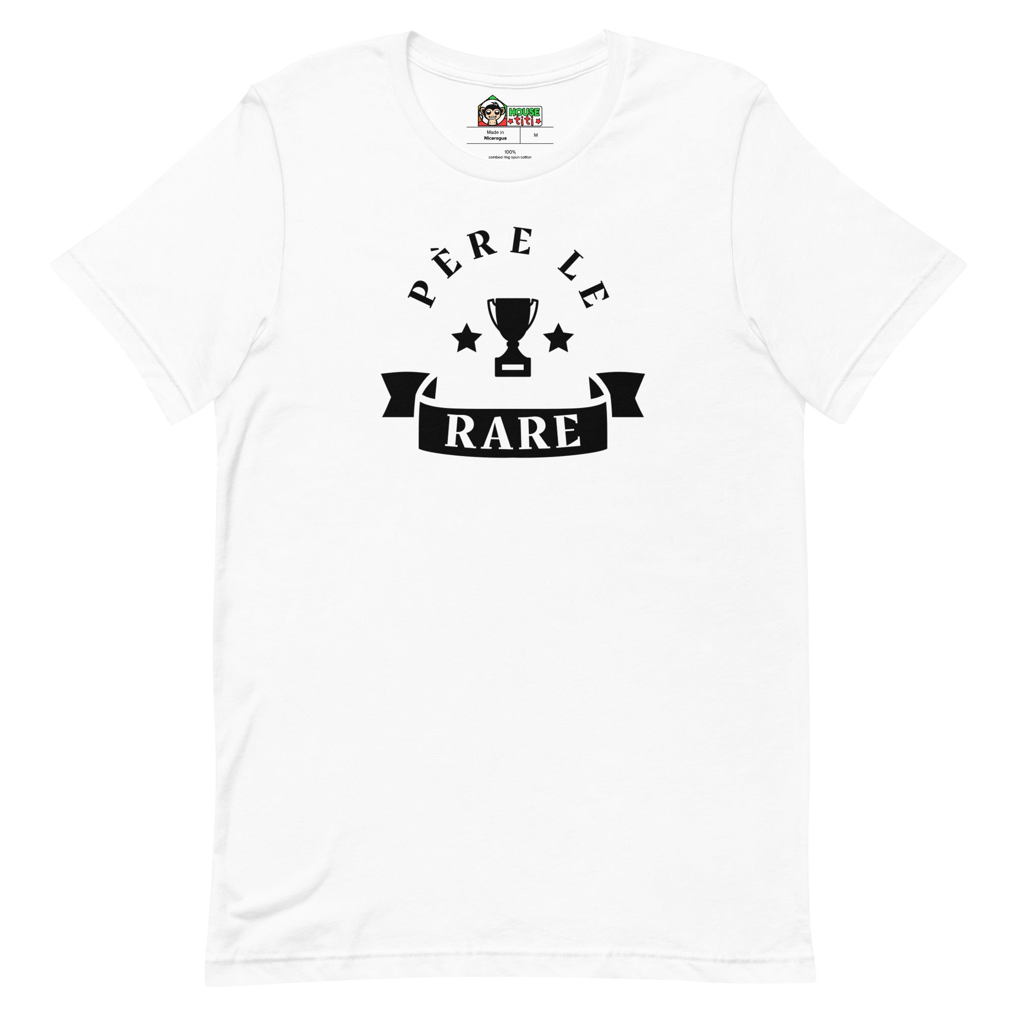 T-shirt unisexe Père le Rare (Lettrage noir)