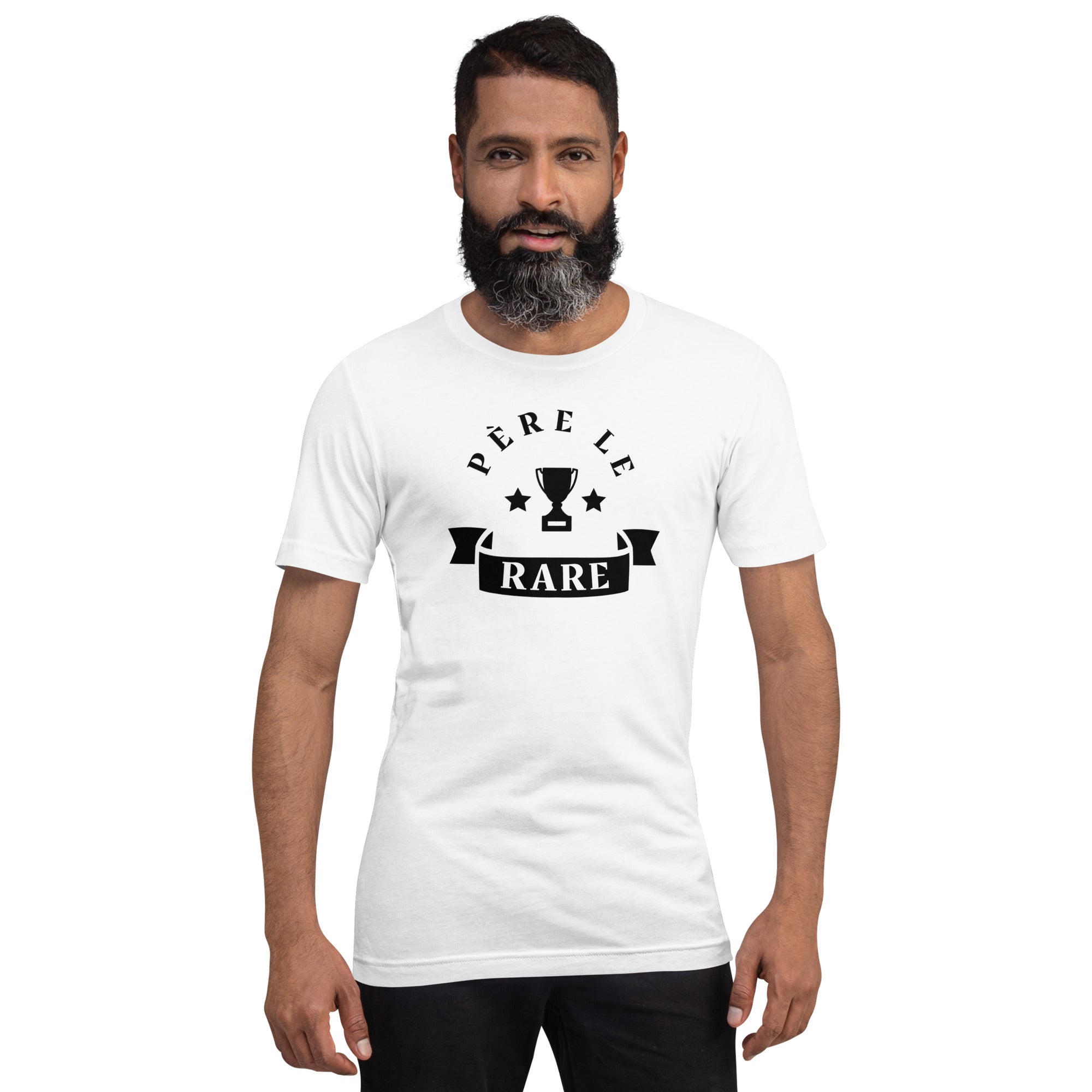 T-shirt unisexe Père le Rare (Lettrage noir)