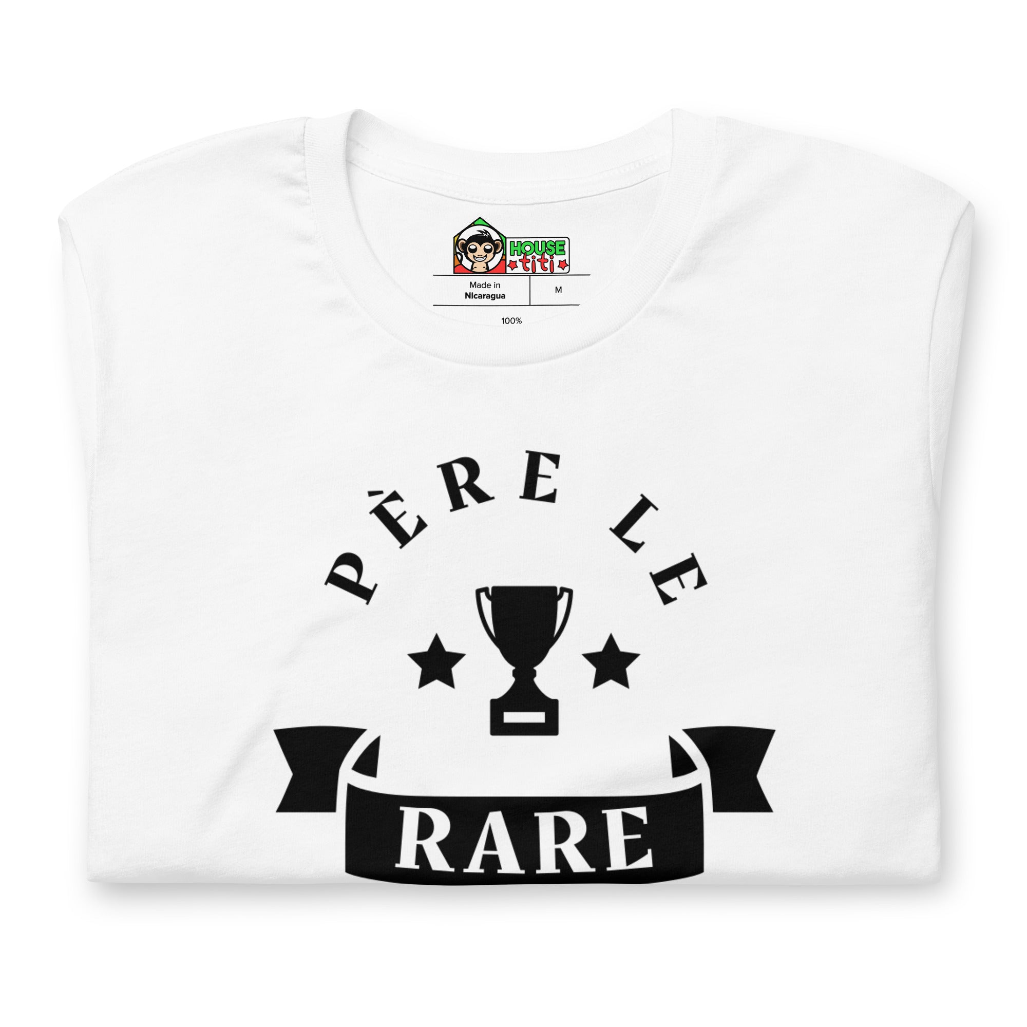 T-shirt unisexe Père le Rare (Lettrage noir)