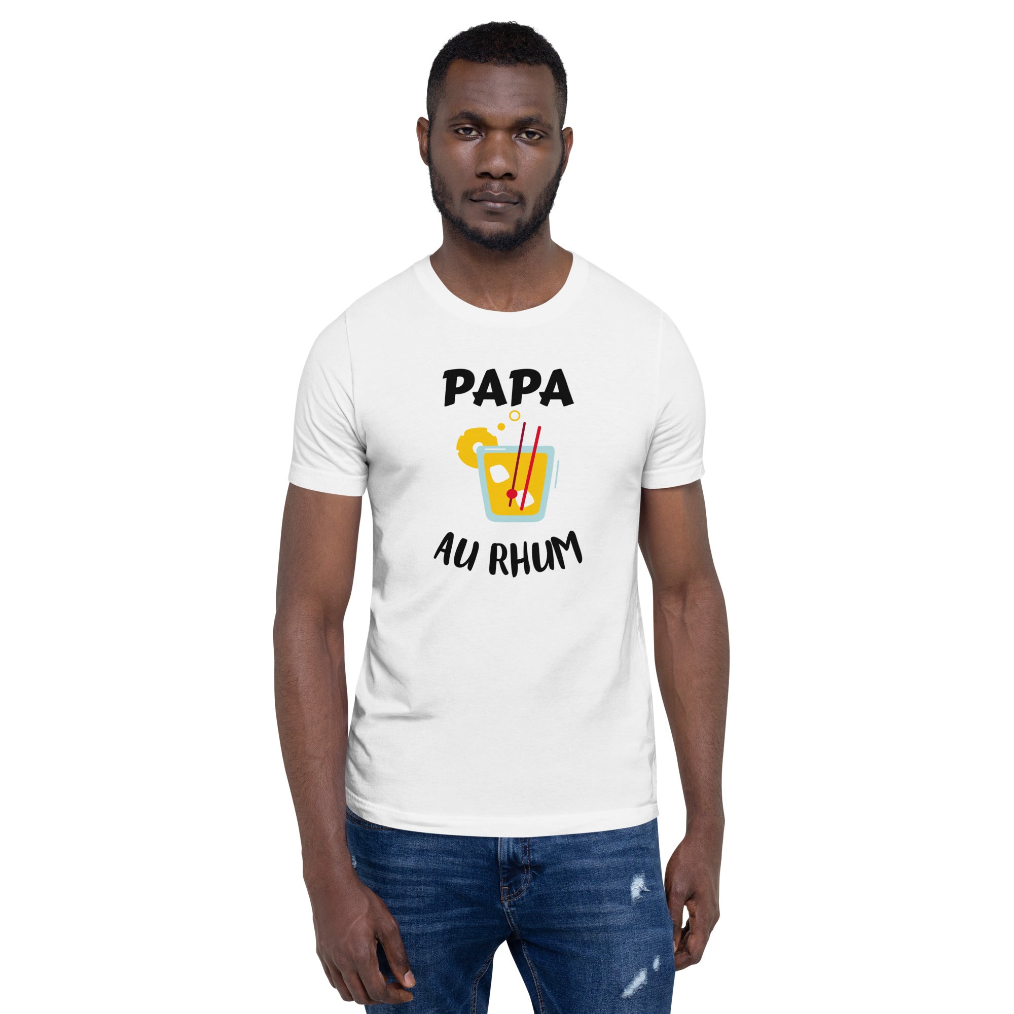 T-shirt Papa au Rhum (Lettrage noir)