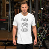 T-shirt unisexe Papa Geek (Lettrage noir)