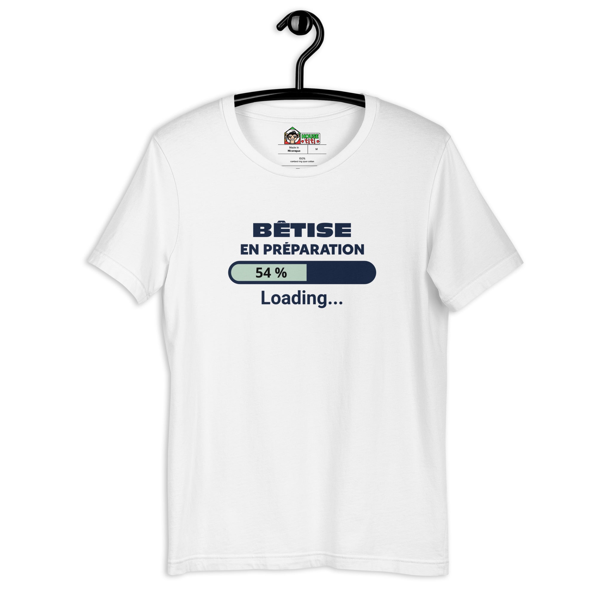 T-shirt unisexe Bêtise en préparation (Lettrage foncé)