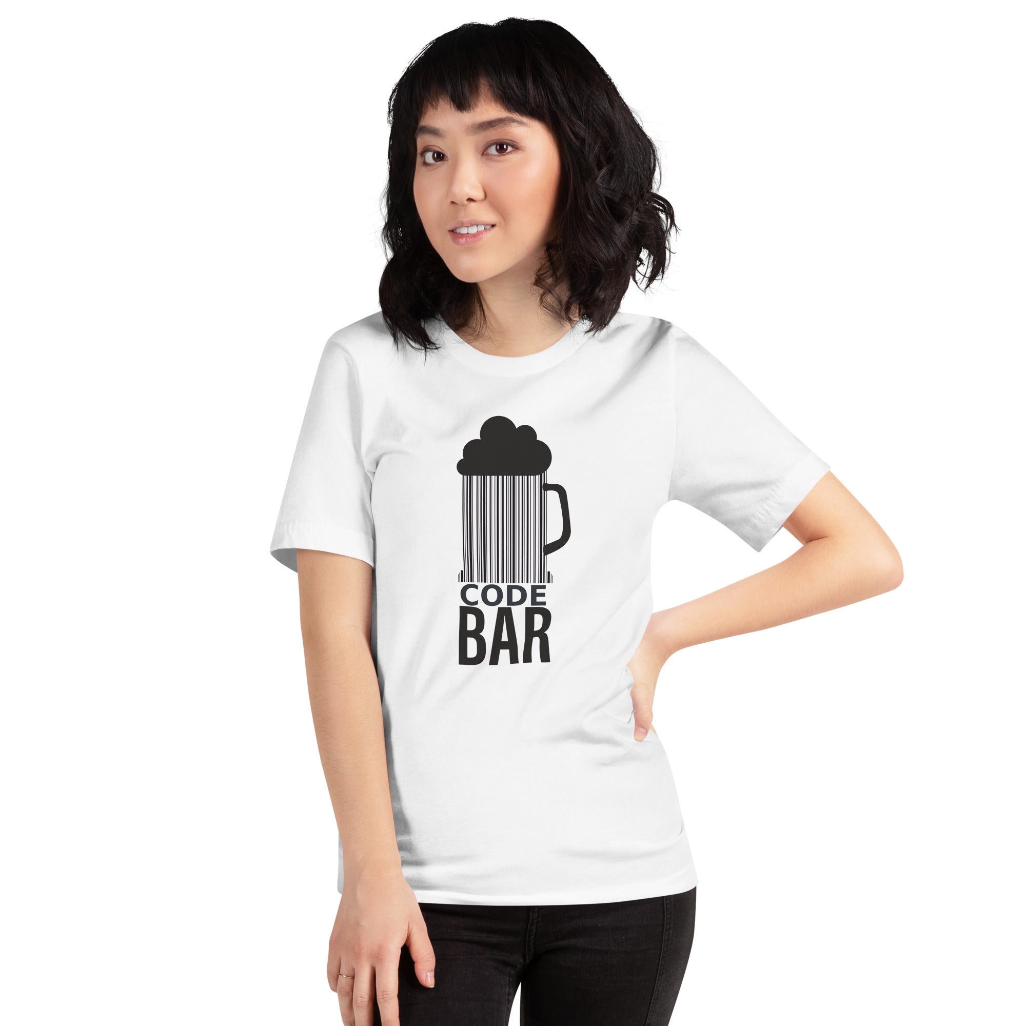 T-shirt Unisexe Code Bar (Lettrage foncé)