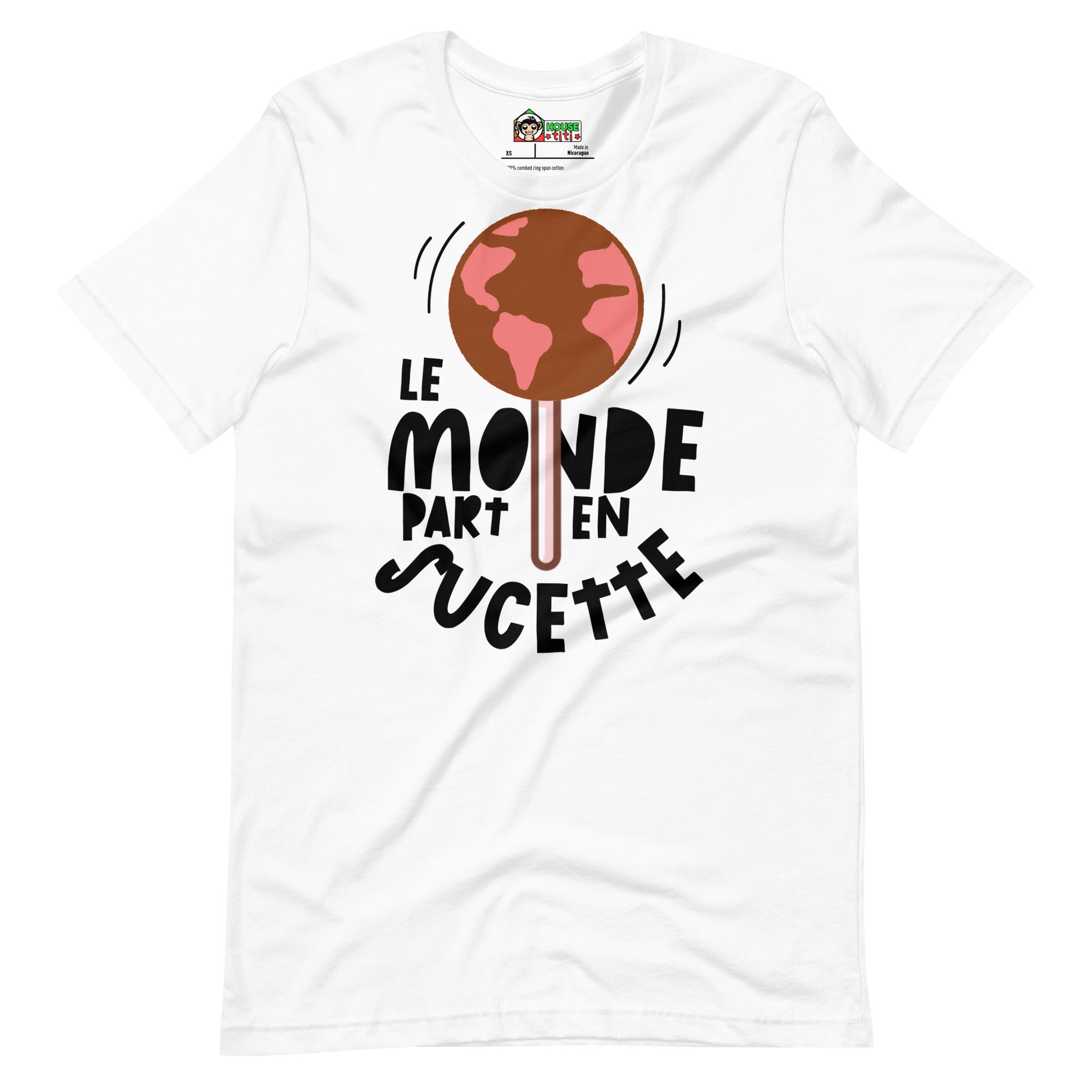 T-shirt unisexe Le Monde Part En Sucette (Lettrage foncé)