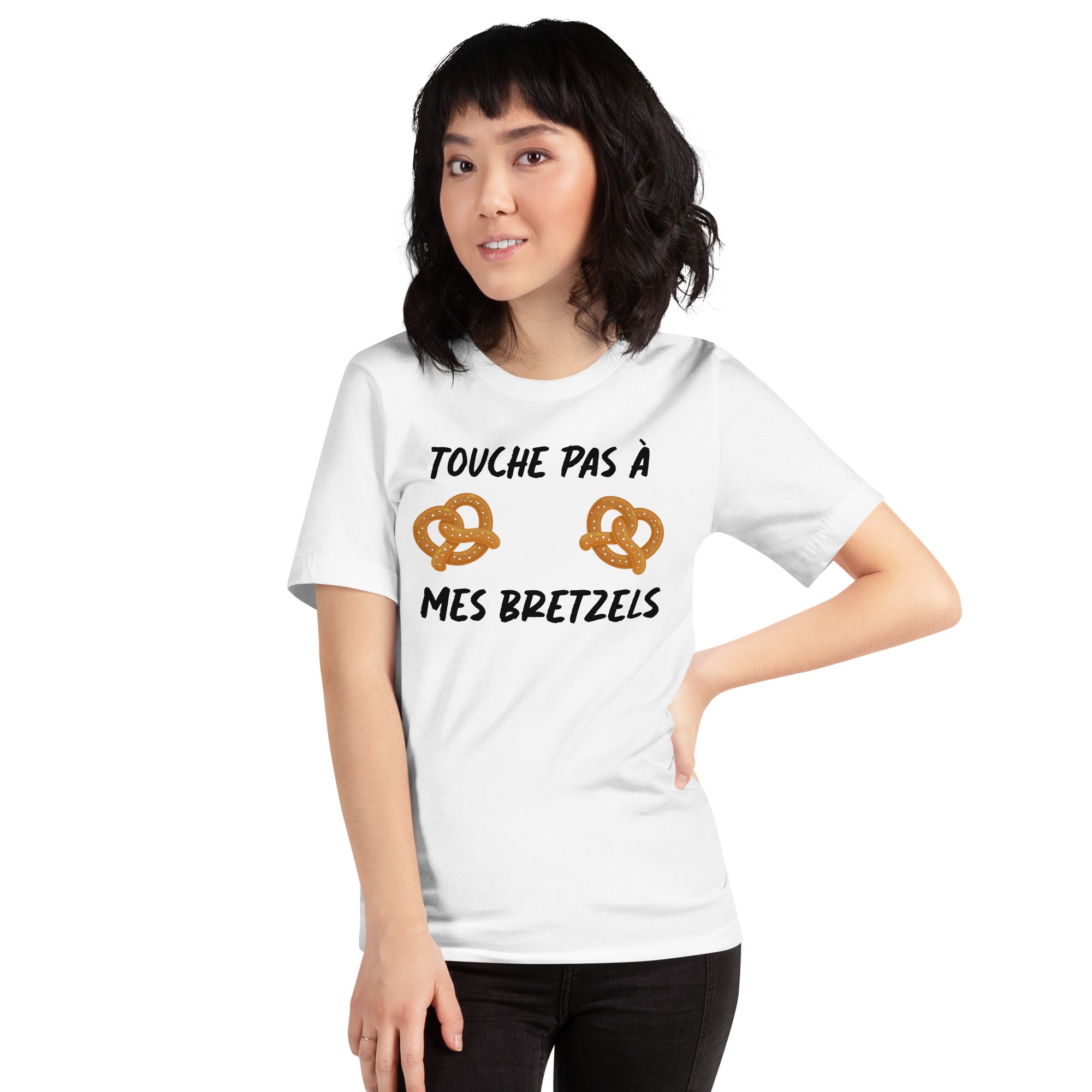 T-shirt unisexe Touche pas à mes bretzels (Lettrage foncé)