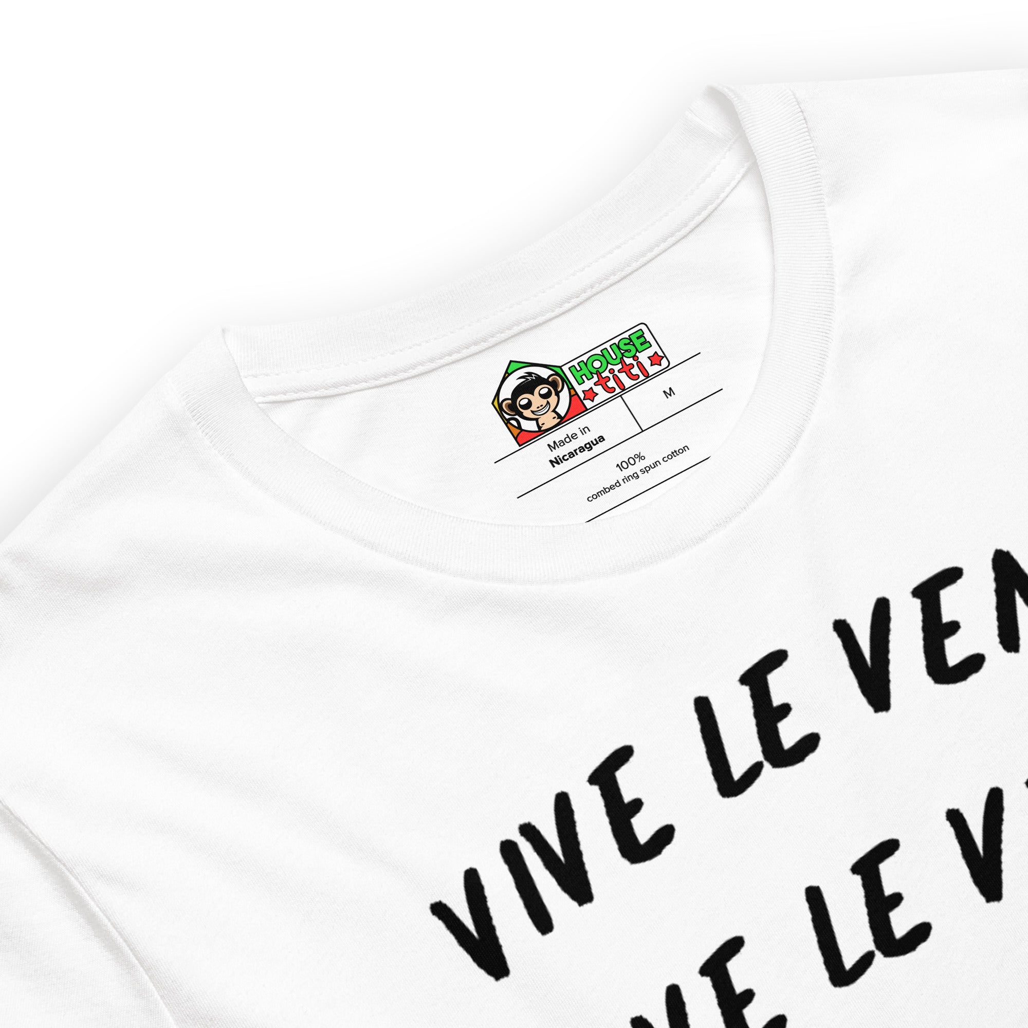 T-shirt unisexe Vive le Vent (Lettrage noir)