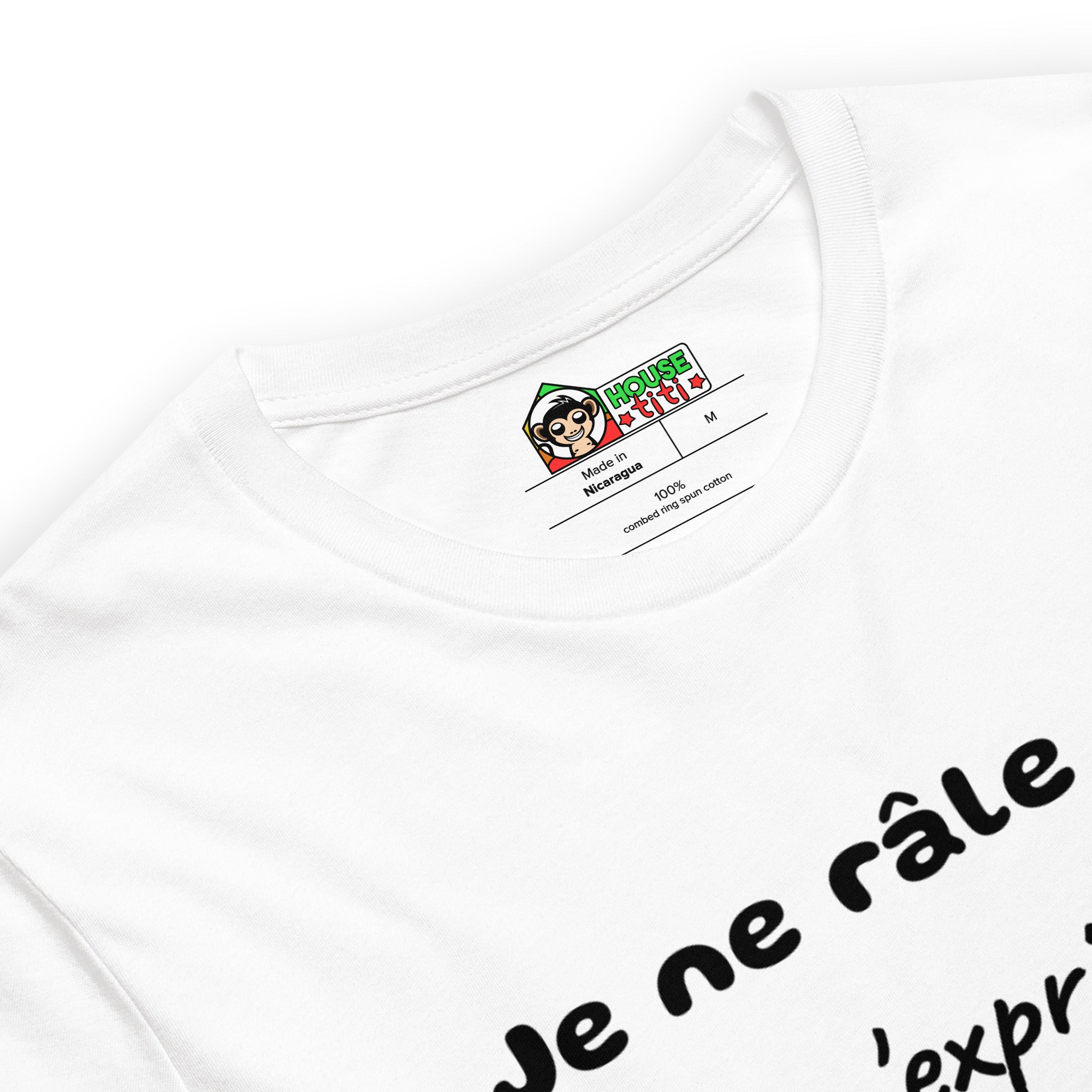 T-shirt unisexe Je ne Râle pas Je m'Exprime Lettrage foncé