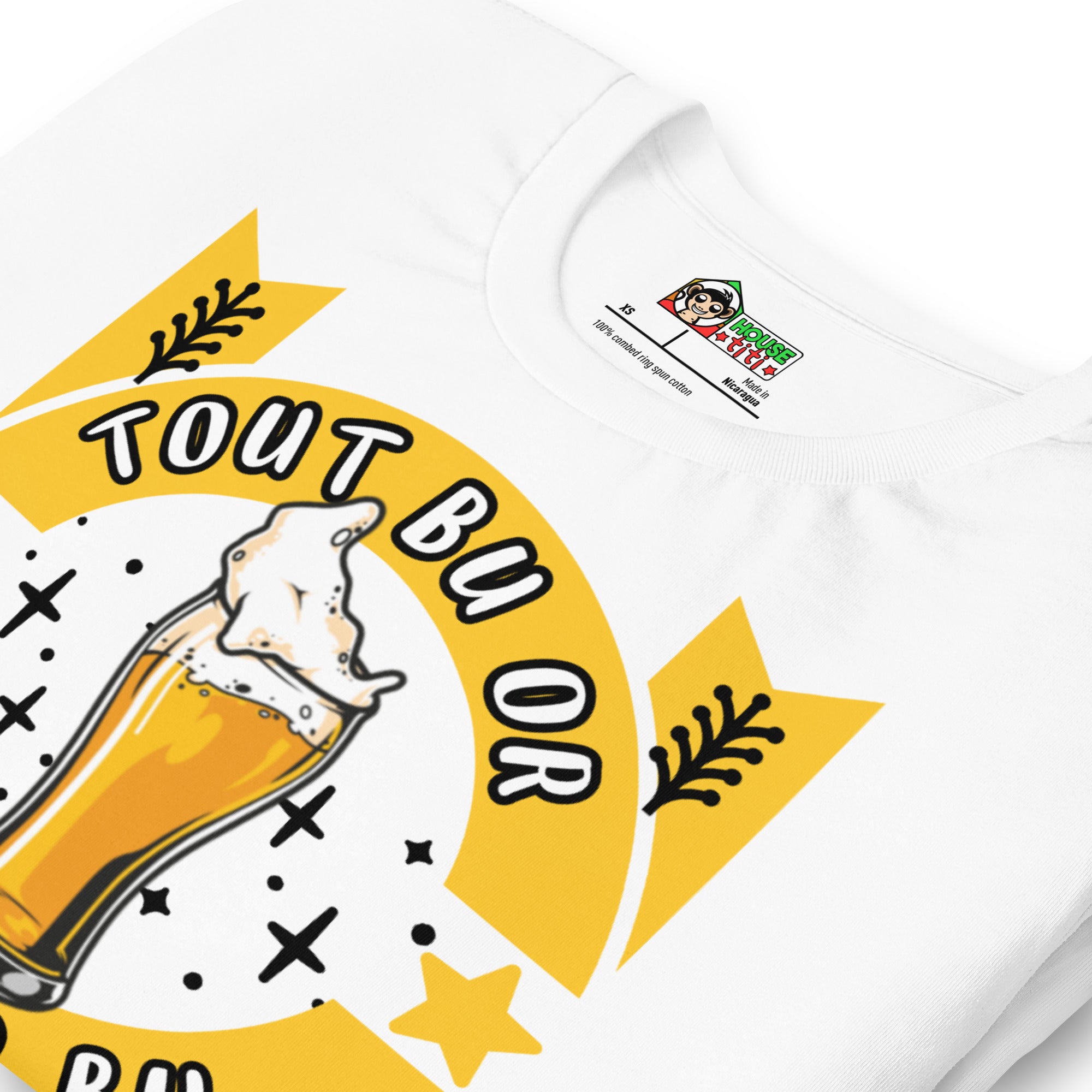 T-shirt unisexe Tout Bu Or Not To Bu (Lettrage foncé)