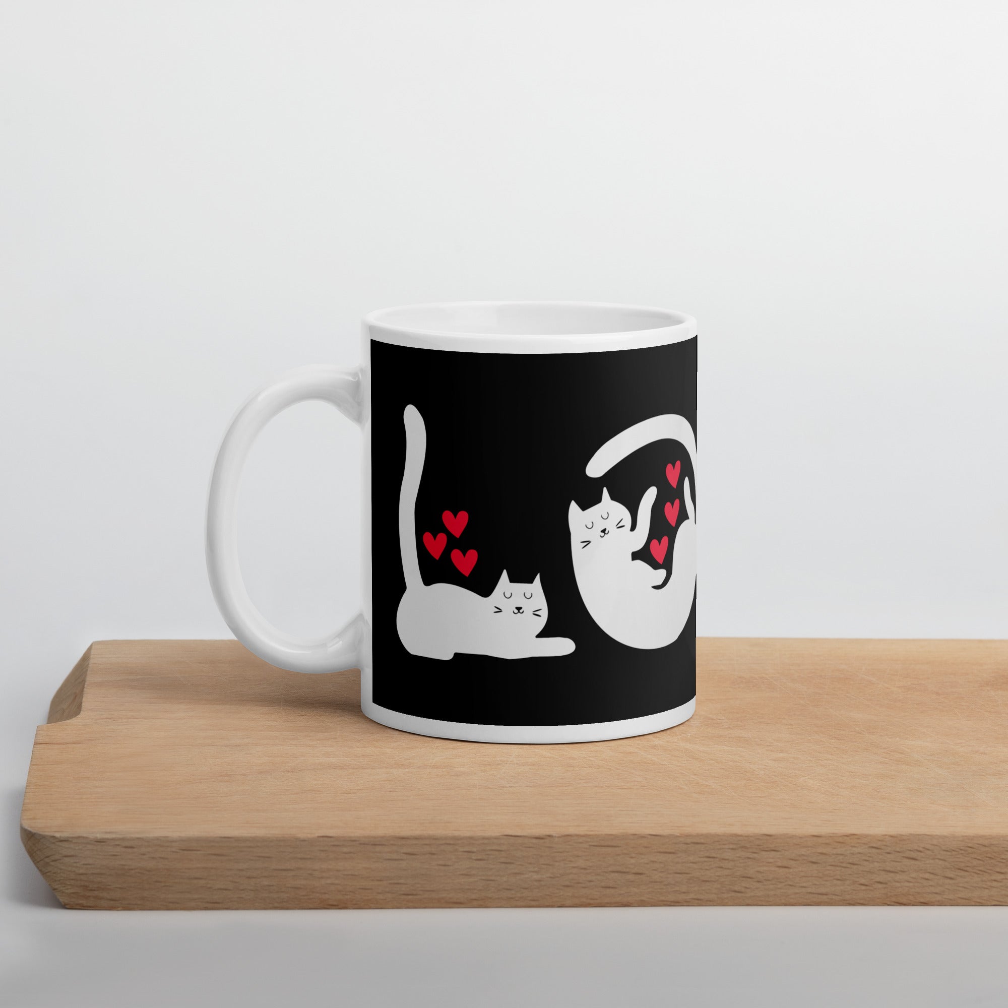 Mug Blanc Brillant Chats Love