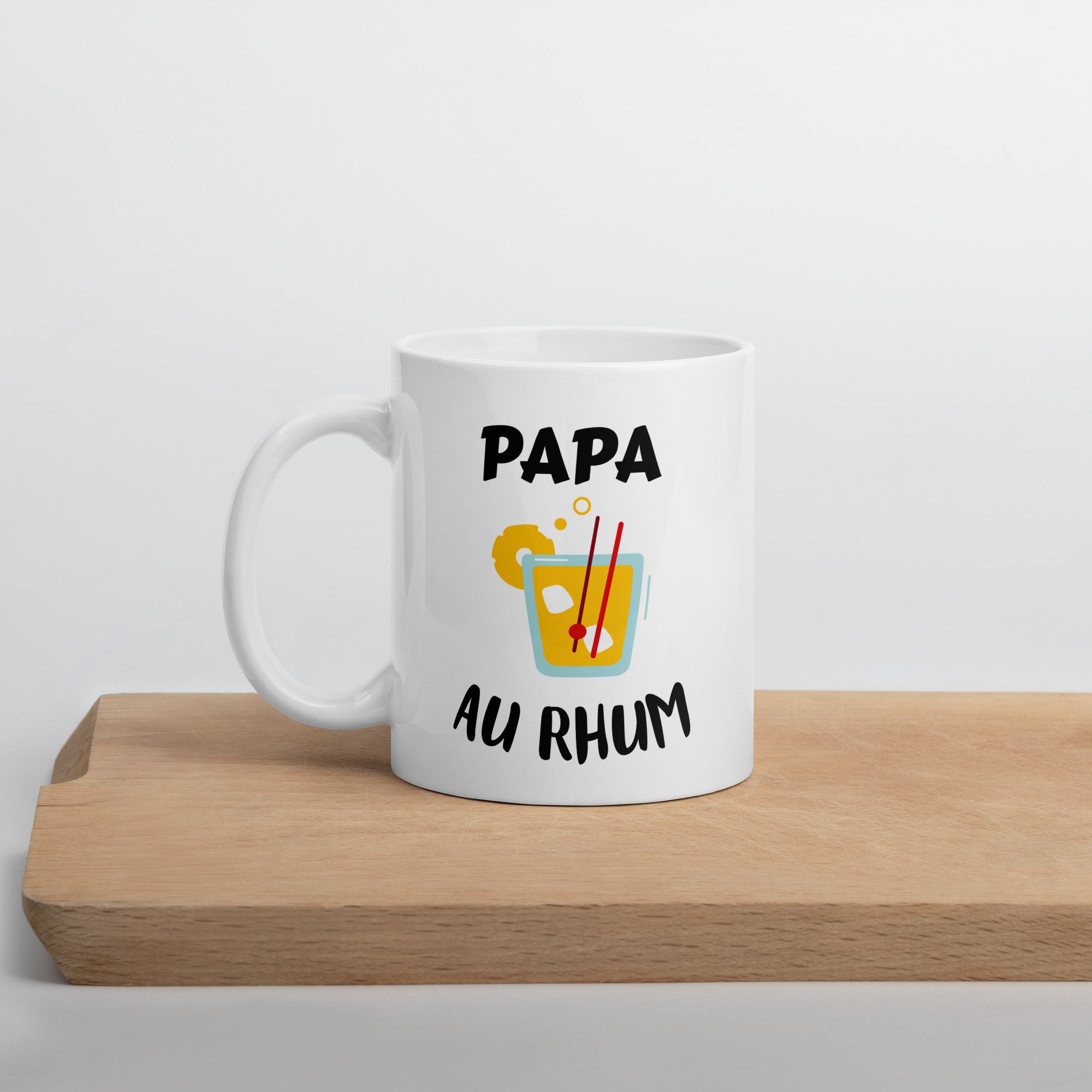 Mug Blanc Brillant Papa Au Rhum