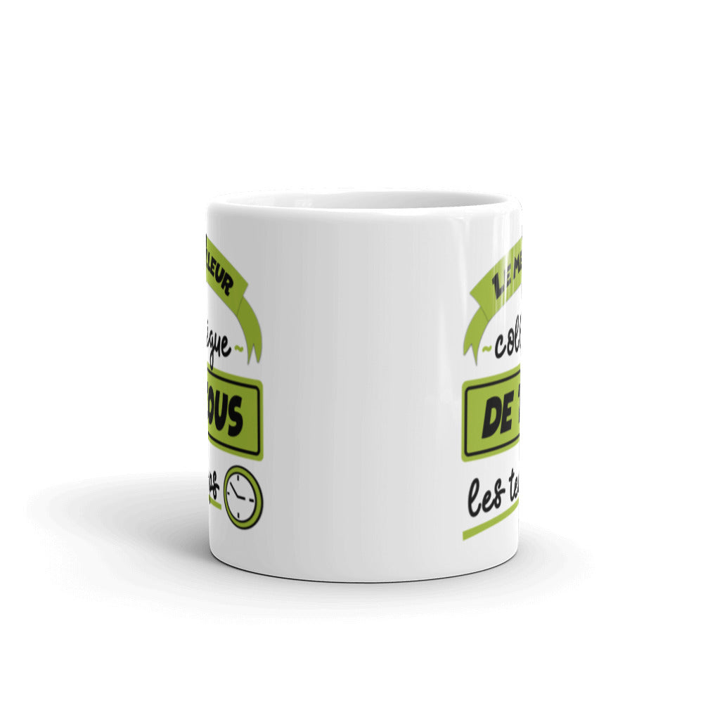 Mug Blanc Brillant Meilleur Collègue De Tous Les Temps