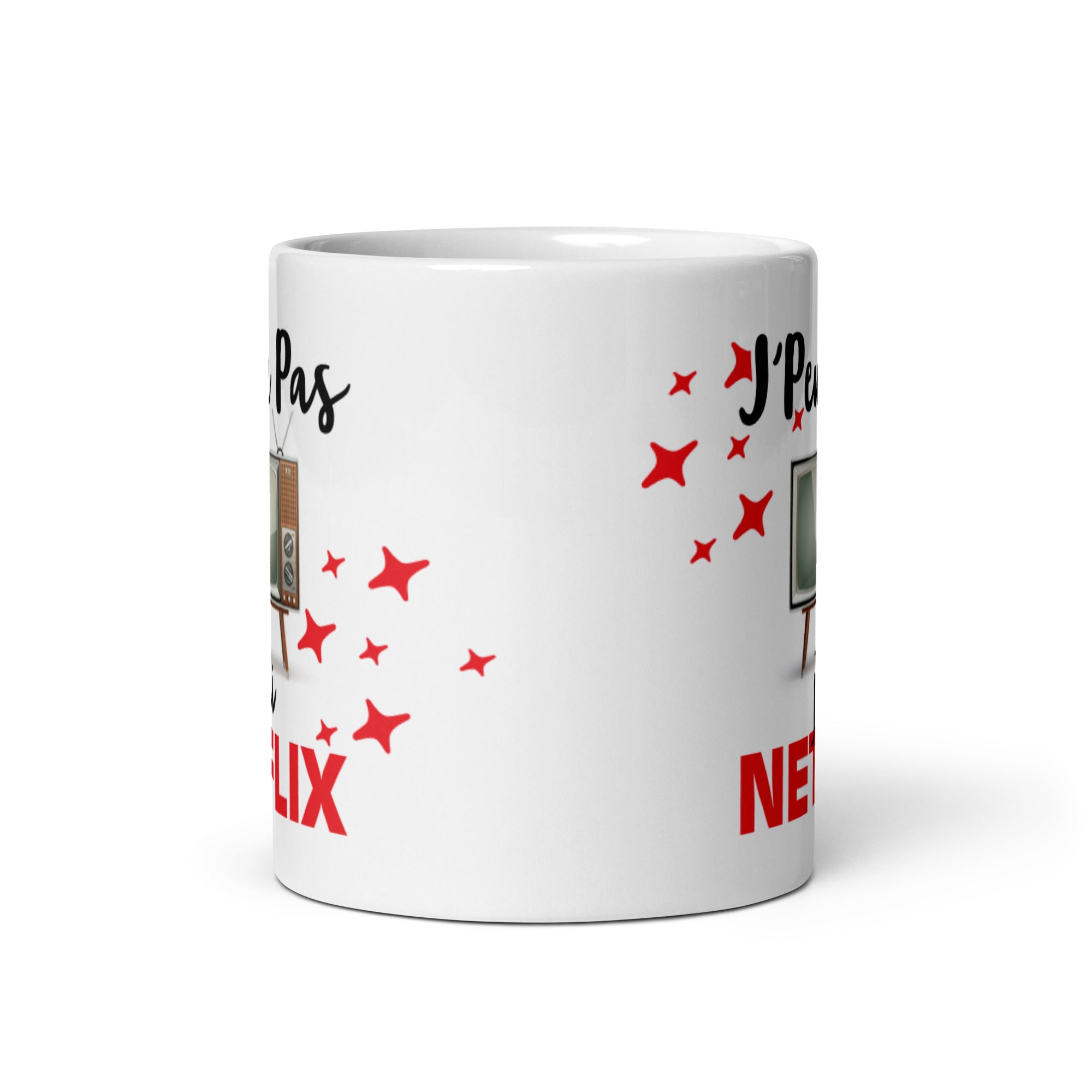 Mug Blanc Brillant J'Peux Pas J'ai Netflix