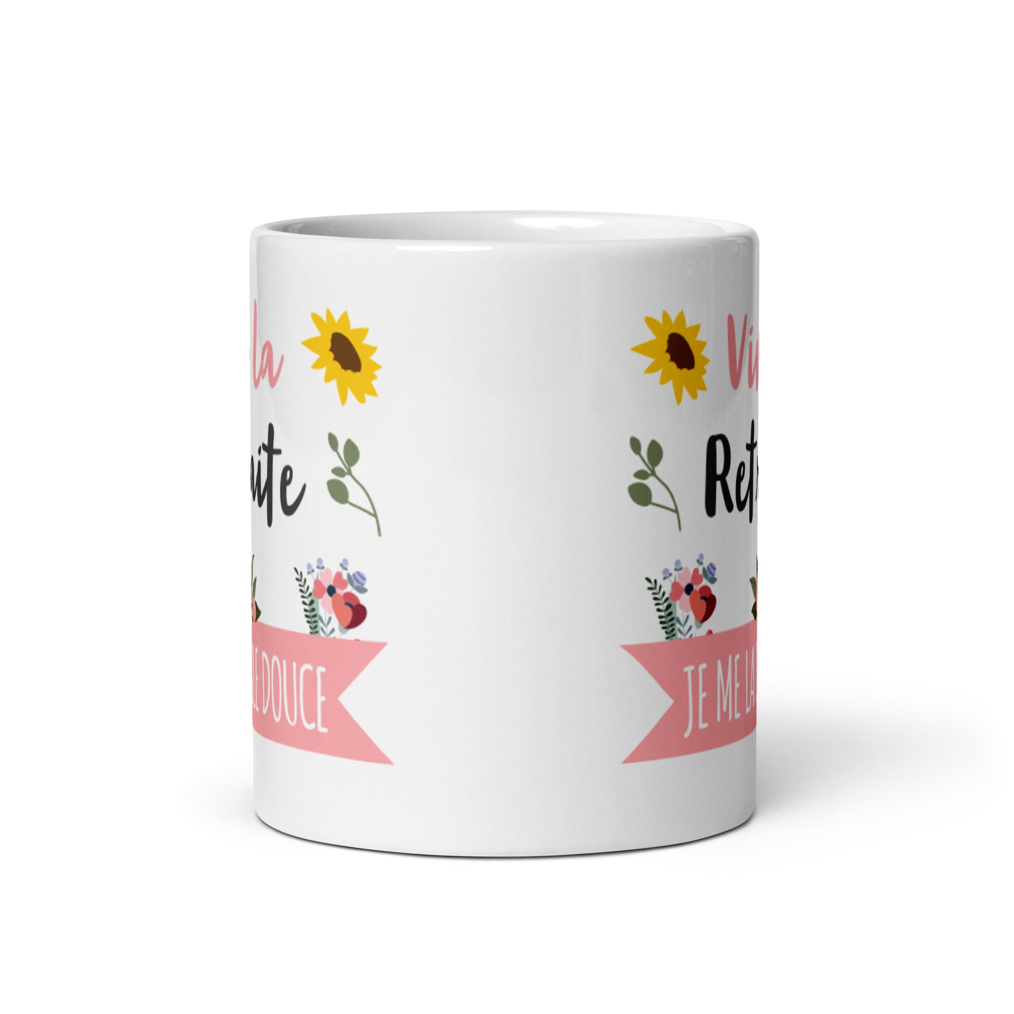 Mug Blanc Brillant Vive la Retraite