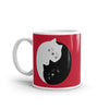 Mug Blanc Brillant Chats Enlacés Ying Yang