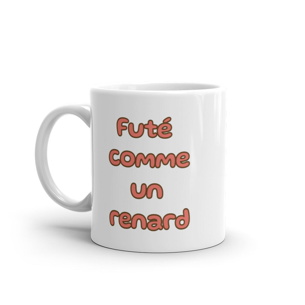 Mug Blanc Brillant Futé Comme Un Renard