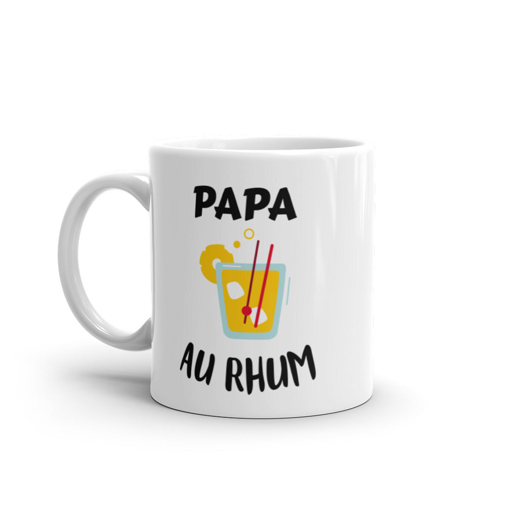 Mug Blanc Brillant Papa Au Rhum