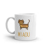 Mug Blanc Brillant Chat Pixel Miaou