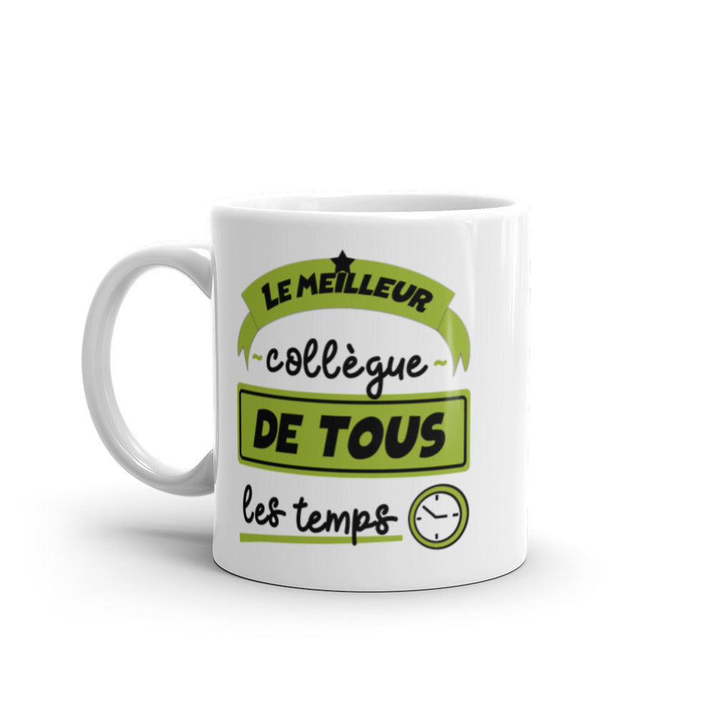 Mug Blanc Brillant Meilleur Collègue De Tous Les Temps