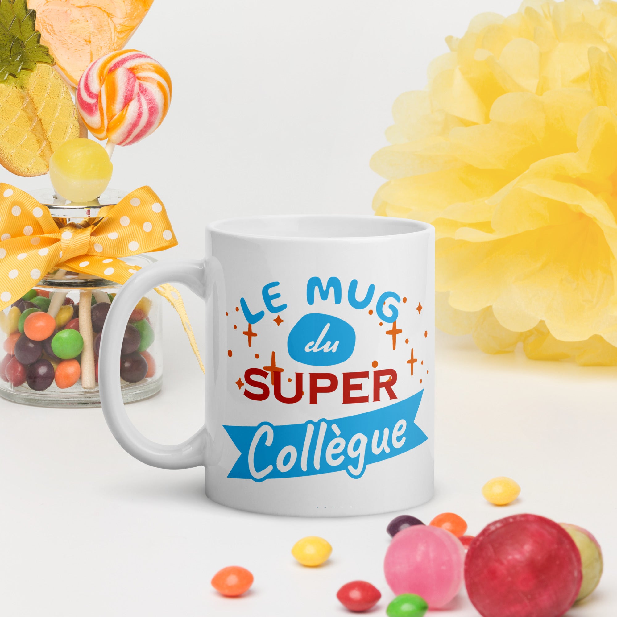 Mug Blanc Brillant Du Super Collègue