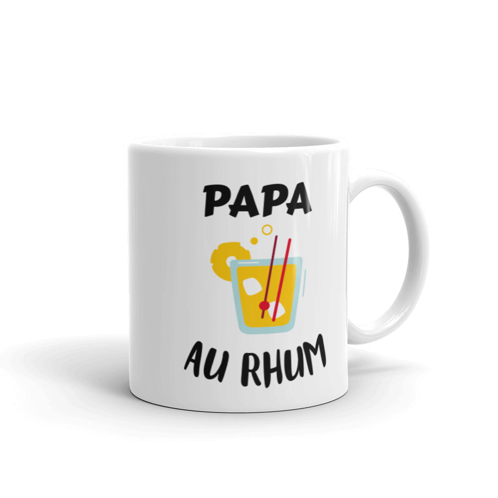 Mug Blanc Brillant Papa Au Rhum