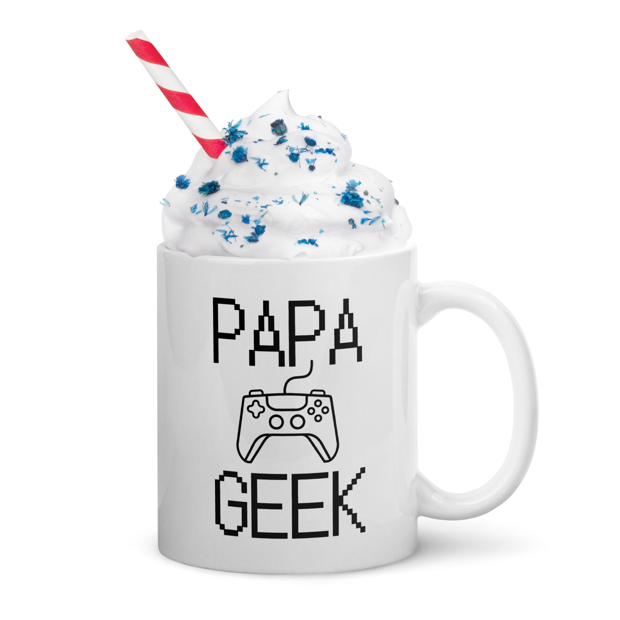 Mug Blanc Brillant Papa Geek