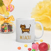 Mug Blanc Brillant Chat Pixel Miaou