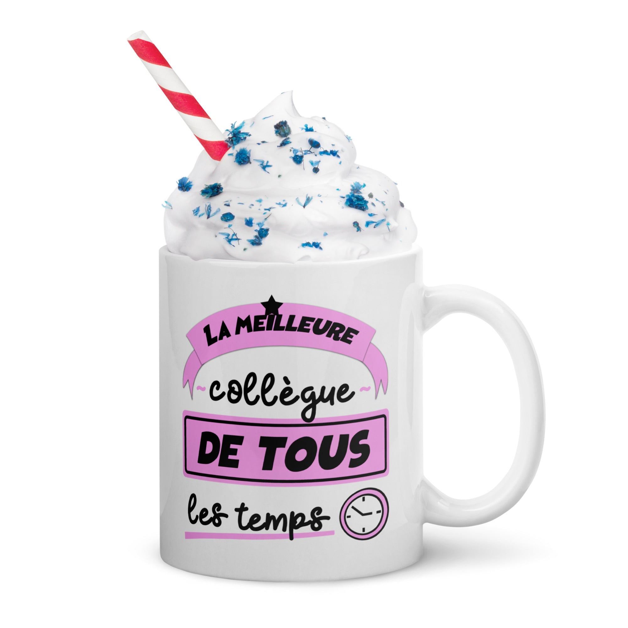 Mug Blanc Brillant Meilleure Collègue De Tous Les Temps