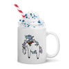 Mug Blanc Brillant Zombie Mangeant Une Licorne