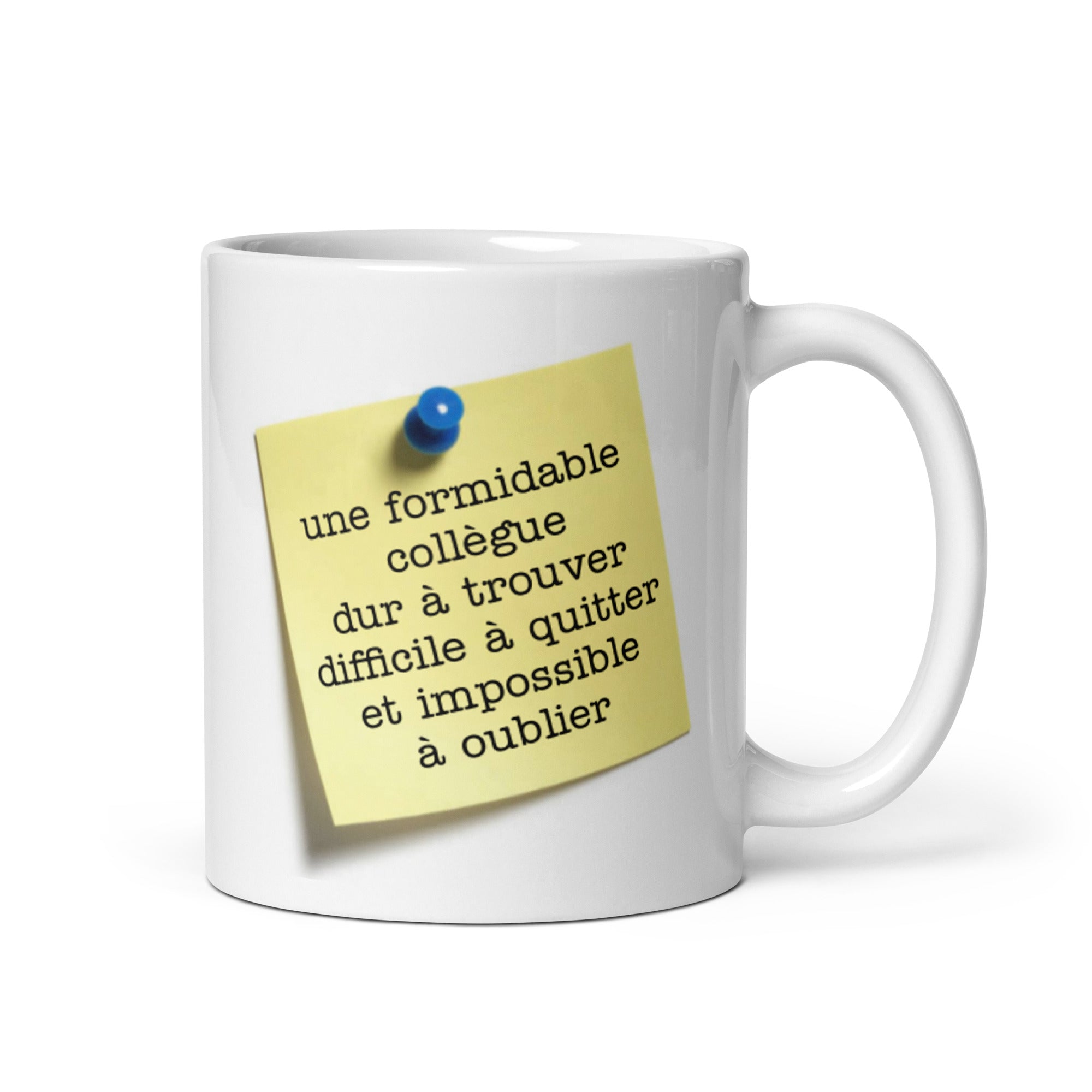 Mug Blanc Brillant Formidable Collègue Post-it