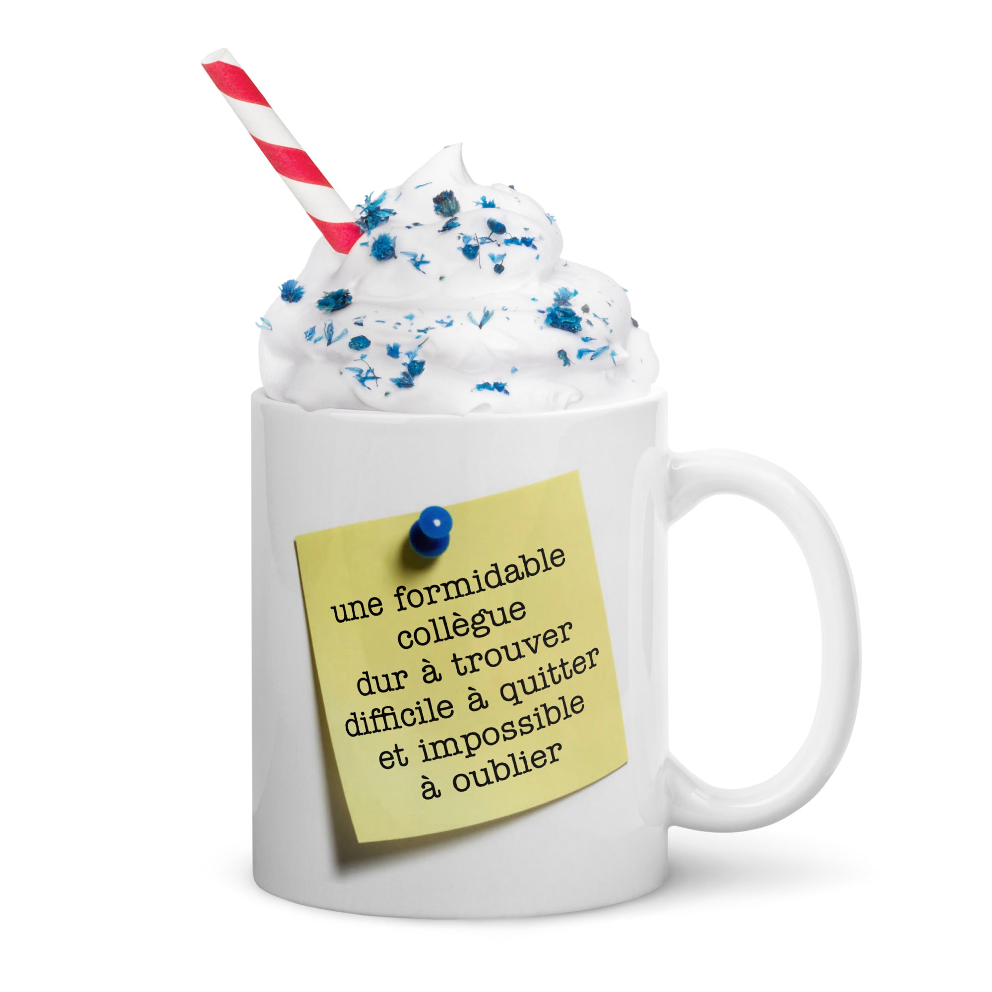 Mug Blanc Brillant Formidable Collègue Post-it