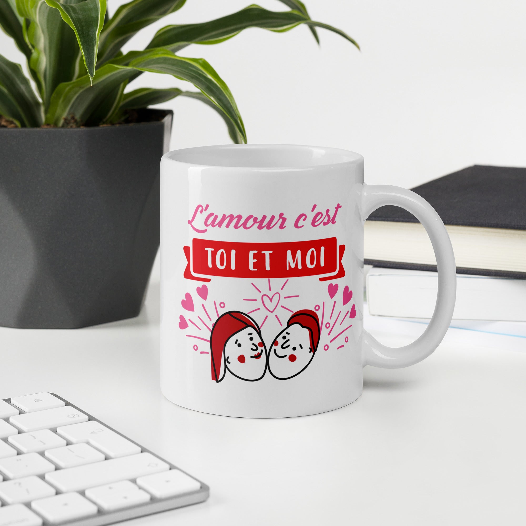 Mug Blanc Brillant L'amour c'est toi et moi